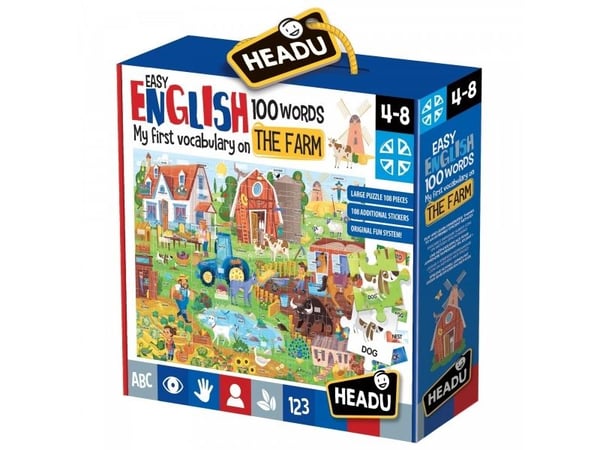 Headu Easy English 100 Words Farm, 3 år