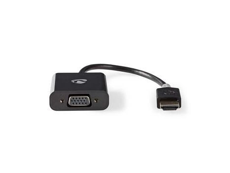 Nedis HDMI™-kabel | HDMI™-kontakt | VGA-kontakt / 3,5 mm-kontakt | 1080p | Forgylt | 0,20m | Rett | pvc | Antrasitt | Emballasje med visningsvindu