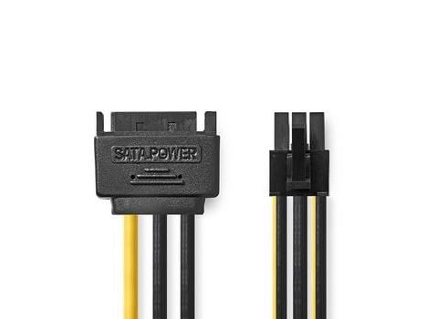 Nedis - Strømadapter - 6-pins PCIe-strøm (hunn) til SATA-strøm (hann) - 15 cm - forskjellige