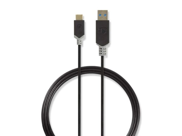 Nedis - USB-kabel - USB-C (hann) til USB-type A (hann) - USB 3.0 - 1 m - antrasitt