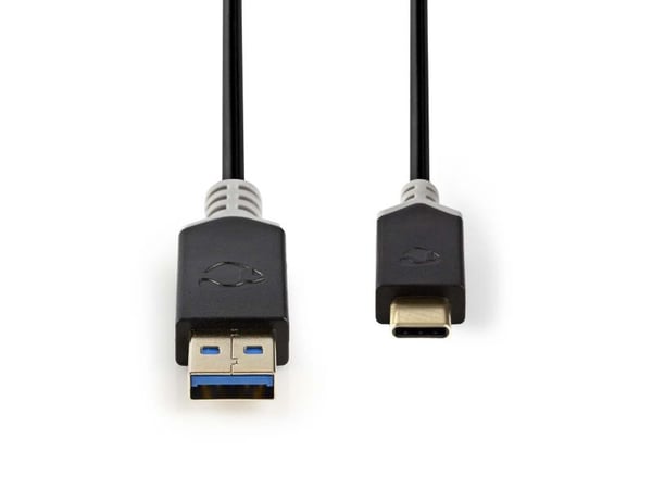 Nedis - USB-kabel - USB-C (hann) til USB-type A (hann) - USB 3.0 - 1 m - antrasitt