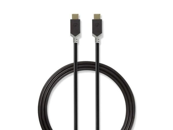 Nedis - USB-kabel - USB-C (hane) till USB-C (hane) - USB 3.1 Gen 1 - 1 m - antracit