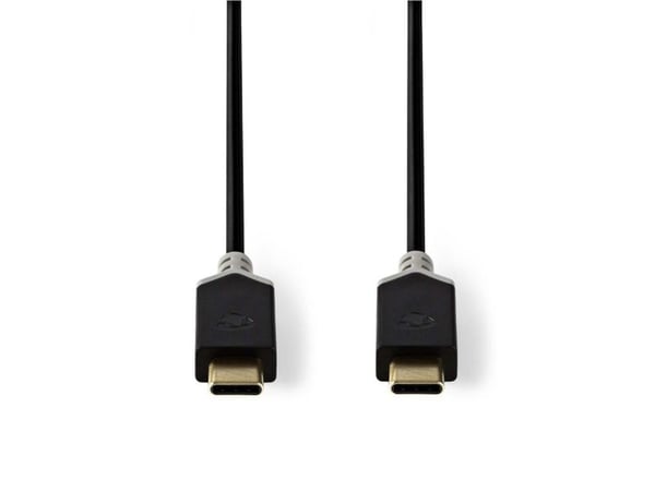 Nedis - USB-kabel - USB-C (hane) till USB-C (hane) - USB 3.1 Gen 1 - 1 m - antracit
