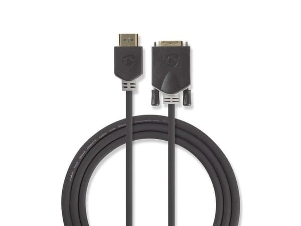 Nedis - Adapterkabel - HDMI hann til DVI-D hann - 2 m - antrasitt - formstøpt, rund
