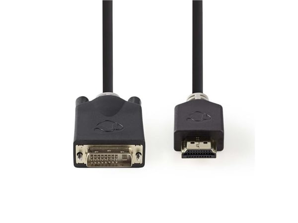 Nedis - Adapterkabel - HDMI hann til DVI-D hann - 2 m - antrasitt - formstøpt, rund