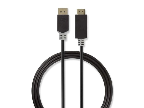 Nedis - Adapterkabel - DisplayPort han til HDMI han - 2 m - antracit (sort) - rund