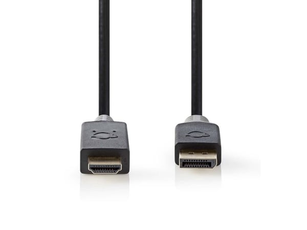 Nedis - Adapterkabel - DisplayPort han til HDMI han - 2 m - antracit (sort) - rund