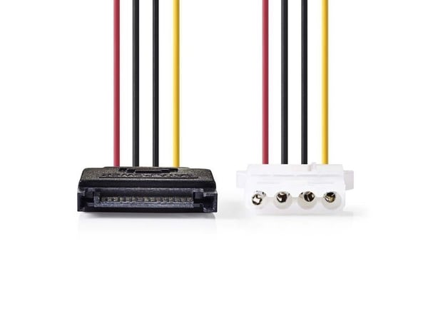 Nedis - Strømadapter - 4-pin intern strøm (hann) til SATA-strøm (hunn) - 15 cm - forskjellige