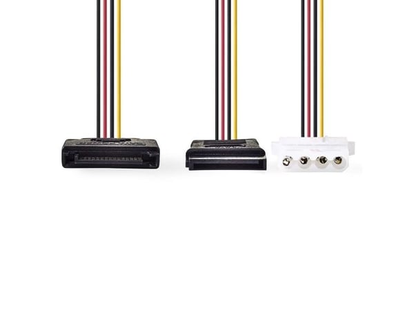 Nedis - Strømadapter - SATA-strøm (hann) til 4-pin intern strøm, SATA-strøm (hunn) - 15 cm - forskjellige