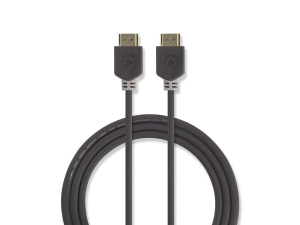 Nedis - HDMI-kaapeli Ethernetillä - HDMI-uros HDMI-uros - 7,5 m - antrasiitti (musta) - pyöreä