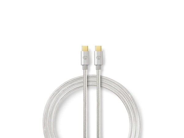 Nedis - USB-kabel - USB-C (hann) til USB-C (hann) - USB 3.1 Gen 1 - 1 m - rund - aluminium