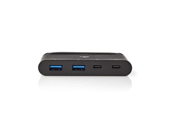 Nedis TCARF250BK - Hub - 1 x USB 3.1 Gen 2 + 2 x USB 3.1 + 1 x USB 3.1 Gen 2 (strømlevering) - stasjonær