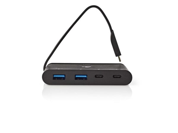 Nedis TCARF250BK - Hub - 1 x USB 3.1 Gen 2 + 2 x USB 3.1 + 1 x USB 3.1 Gen 2 (strømlevering) - stasjonær