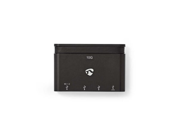 Nedis TCARF250BK - Hub - 1 x USB 3.1 Gen 2 + 2 x USB 3.1 + 1 x USB 3.1 Gen 2 (strømlevering) - stasjonær