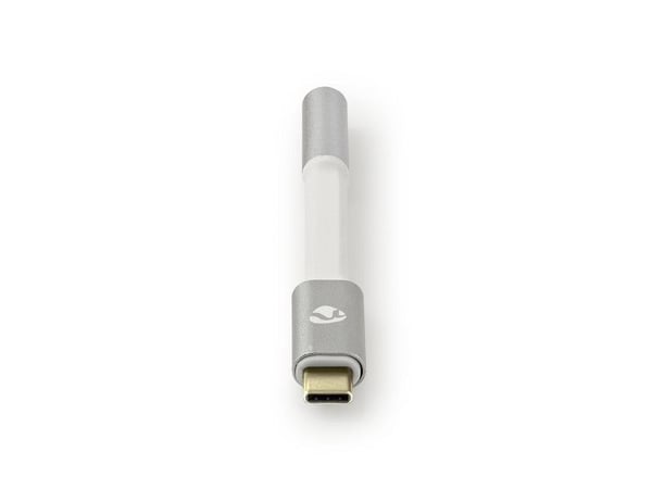 Nedis - USB-C til hodetelefons-jakkadapter - USB-C hann til mini-phone stereo 3.5 mm hunn - 8 cm - aluminium