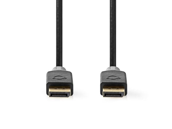 Nedis - DisplayPort-kabel - DisplayPort (hann) rett til DisplayPort (hann) rett - DisplayPort 1.4 - 3 m - formstøpt, rund, 8K-støtte - grå, antrasitt