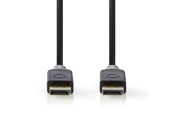 Nedis - DisplayPort-kabel - DisplayPort (hann) rett til DisplayPort (hann) rett - DisplayPort 1.4 - 2 m - formstøpt, rund, 8K-støtte - grå, antrasitt