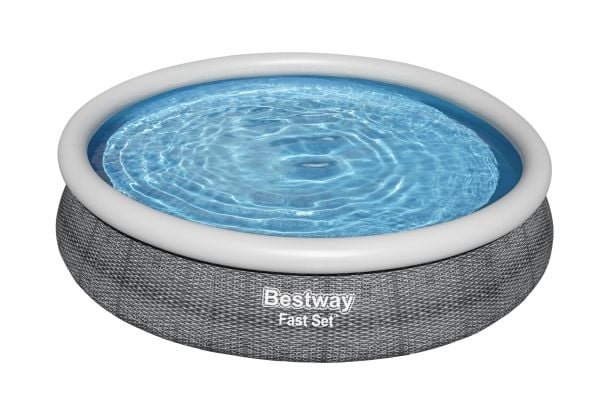 Bestway Fast Set 57443, Innrammet/oppblåsbart basseng, Barn og voksne, Grå, Hvit, 11,2 kg