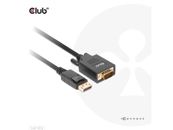 Club 3D - Adapterkabel - DisplayPort (hann) til HD-15 (VGA) (hann) - 2 m - 1080p-støtte