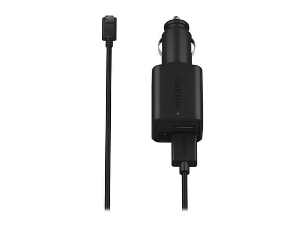 Garmin - Bilstrømadapter - 3 utgangskontakter (2 x USB, AUX port) - på kabel: USB-C