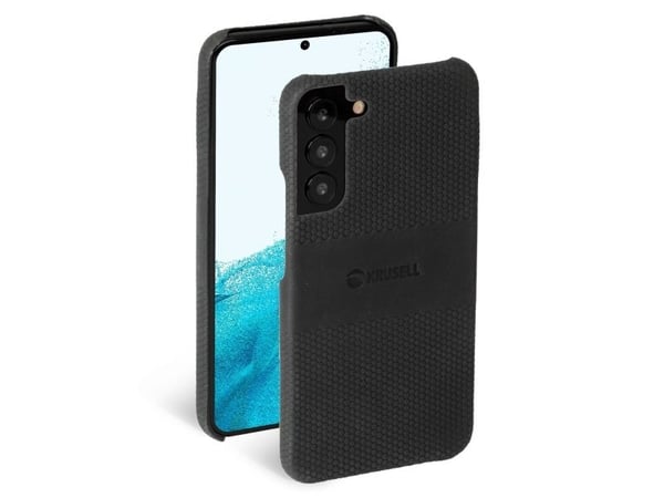 Krusell - Baksidedeksel for mobiltelefon - polykarbonat, kulær - årgangssvart - for Samsung Galaxy S22+