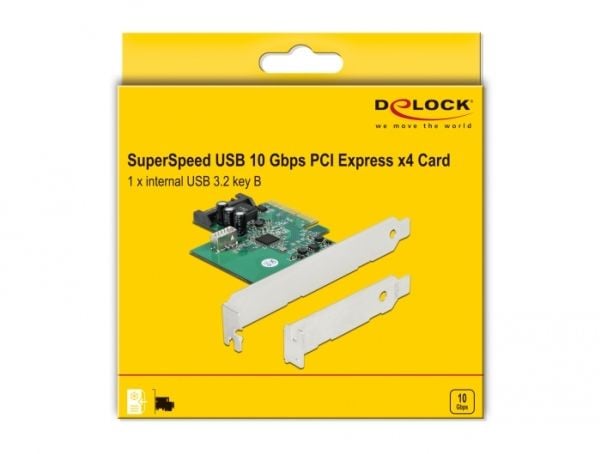 Delock - USB-adapter - PCIe 3.0 x4 låg profil - USB 3.2 Gen 2 (intern) x 1