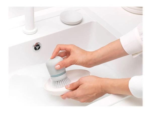 Brabantia - Soap dispensing dish brush - polyester - ljusgrå