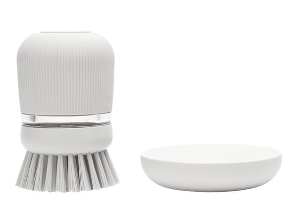 Brabantia - Soap dispensing dish brush - polyester - ljusgrå