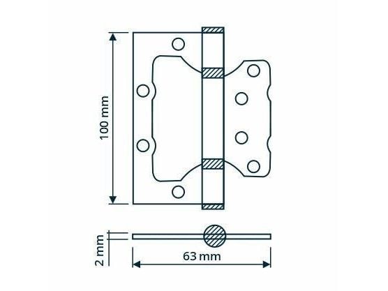 Haushalt Hinge Door 100X63x2mm Matt Nickel