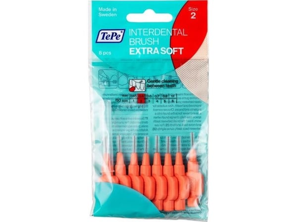TePe Extra Soft interdentale børster 0,5 mm, rød, 8 stk