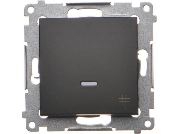 Kontakt-Simon Simon 54 Cross switch with LED illumination (module) 10AX 250V quick connectors black mat DW7L.01/49