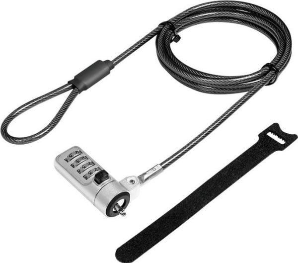 LogiLink NBS010, Noble, Yhdistelmälukko, Terästä, Musta, Hopea
