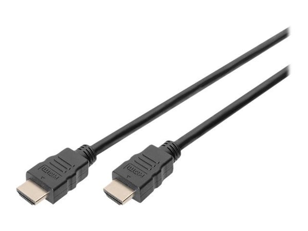DIGITUS - Premium Highspeed - HDMI-kaapeli Ethernet-yhteydellä - HDMI-uros HDMI-uros - 5 m - Musta - Audio Return Channel (ARC) (äänen palautuskanava)