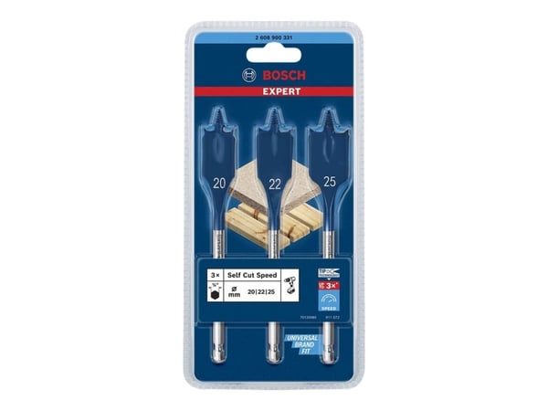 Bosch Expert - Borsett - for tre, kartong, bløtt tre, sponplater - 3 deler - 25 mm, 20 mm, 22 mm - lengde: 152 mm