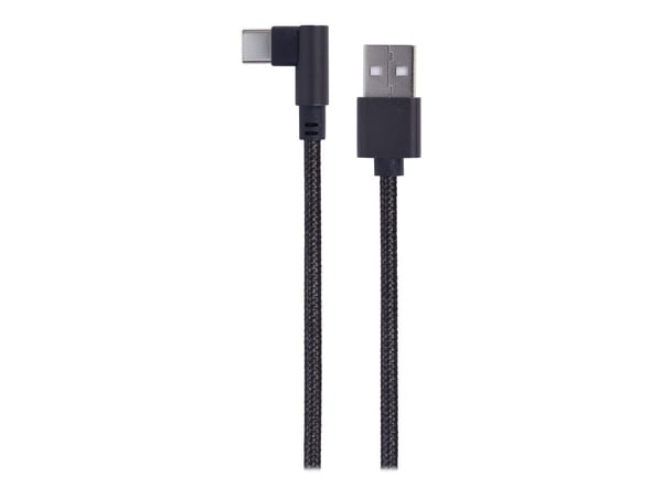 Cablexpert - USB-kabel - USB-C (hann) vinklet til USB (hann) - USB 2.0 - 2.1 A - 20 cm - svart