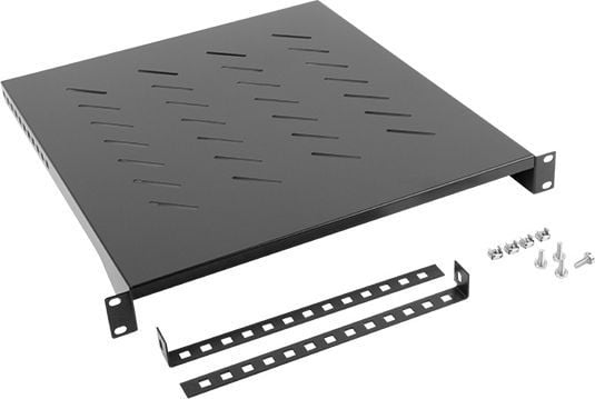 Lanberg - Rack-hylle - svart, RAL 9004 - 1U - 19"