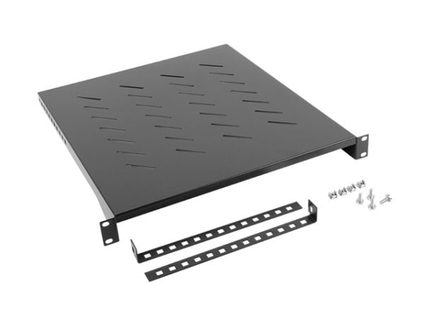 Lanberg - Rack-hylle - svart, RAL 9004 - 1U - 19"