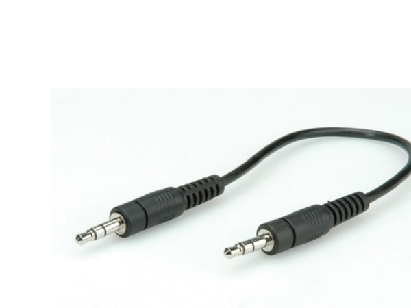 Roline 11.09.4500 Jack Audio Connection Cable [1x Jack 3,5 mm - 1x Jack 3,5 mm] 0,20 m Svart Skärmad