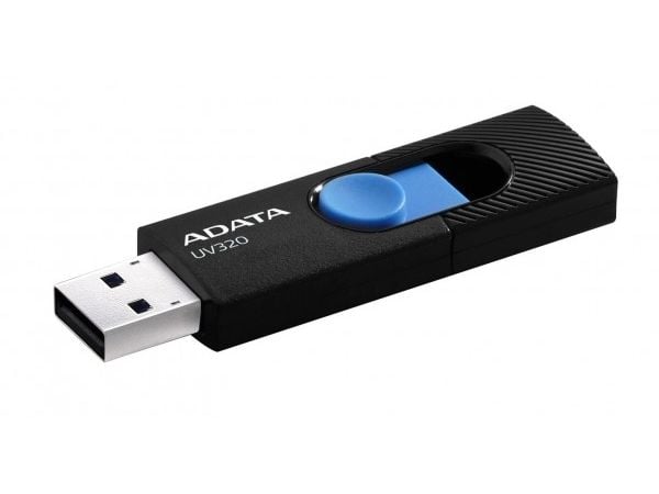 ADATA UV320, 128 GB, USB A-tyyppi, 3.2 Gen 1 (3.1 Gen 1), Liuku, 7,9 g, Musta, Sininen