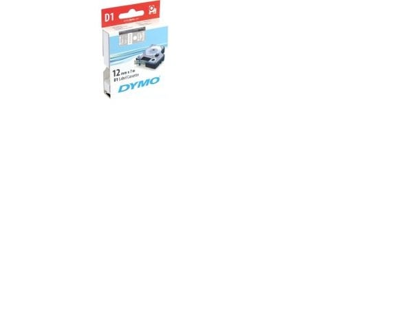 DYMO D1 - Selv-adhesiv - hvitt på transparent - Rull (1,2 cm x 7 m) 1 kassett(er) merketape - for LabelMANAGER 160, 210D, 210D Kit, 210D Kit Case, ...