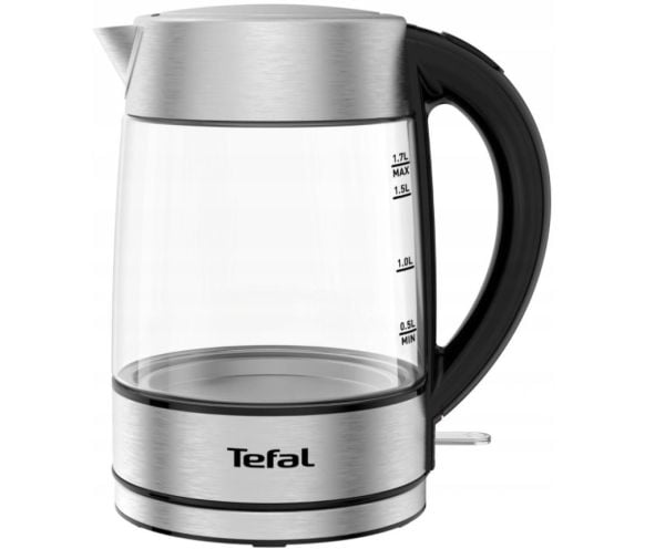 Tefal KI772D, 1,7 l, 2400 W, Rostfritt stål, Transparent, Glas, Vattennivå indikator, Överhettningsskydd