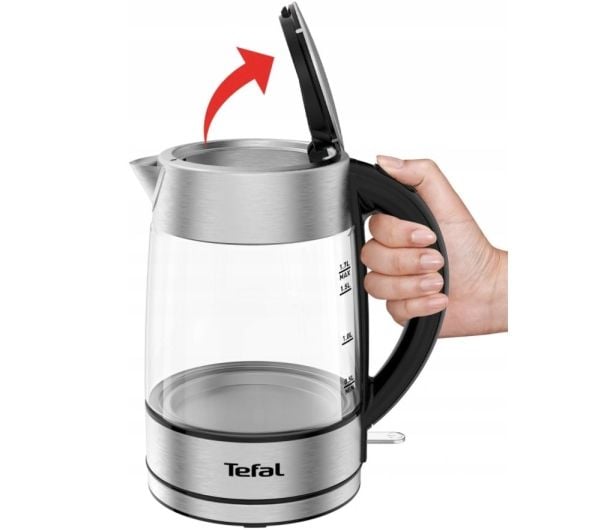 Tefal KI772D, 1,7 L, 2400 W, Rustfritt stål, Transparent, Glass, Vannmåler, Overopphetingsbeskyttelse