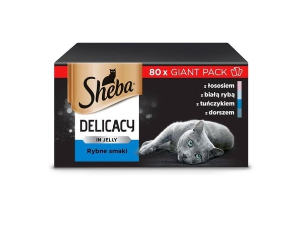Sheba 4770608257828, Voksen, Torsk, Laks, Tunfisk, Sik (laksefisk), 80 g