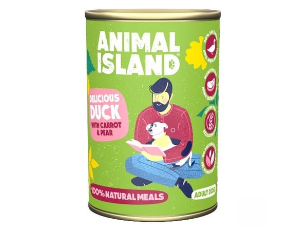ANIMAL ISLAND våt hundemat med hirse og gulrøtter – 400 g