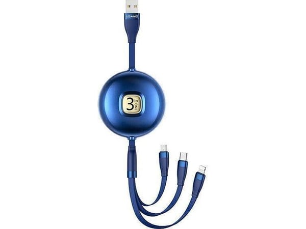 USB-kabel Usams USB-A til Lightning 1 m blå (Usa001134)