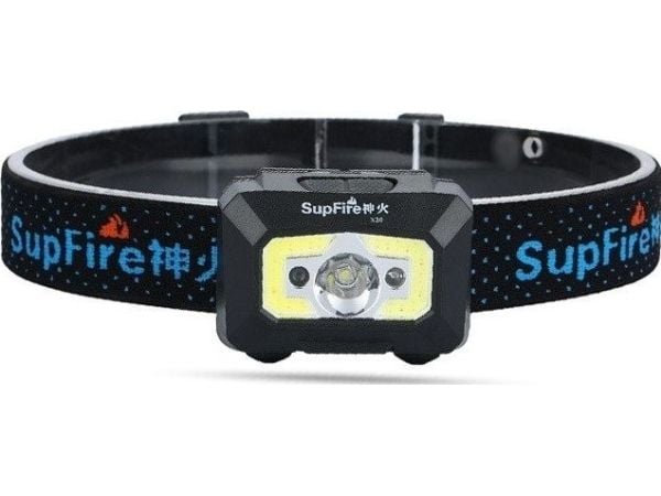 Superfire X30 hodelykt, 340 lm, USB, 5 moduser, 130 m Superfire X30 hodelykt, 340 lm, USB, 5 moduser, 130 m