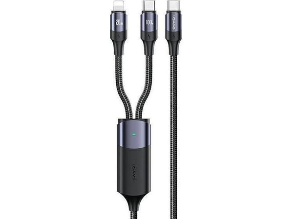 USB-kabel Usams USB-C til USB-C 1,2 m svart (Usa001130)