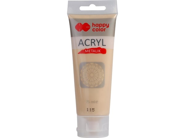Happy Color akrylmaling Happy Color 75 ml lyst gull metallisk