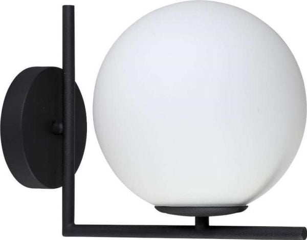 Mdeco vegglampe glass vegglampe CONDI MBM-7475/1 BL MDECO loftarmatur kule vegglampe svart hvit