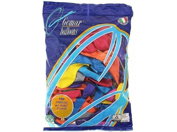 GoDan ballong AM80 metall 8" flerfarget 100 stk.